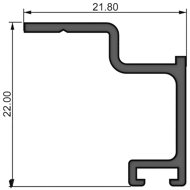 Алюминиевый профиль 380008 |  нижний притвор двери перегородки