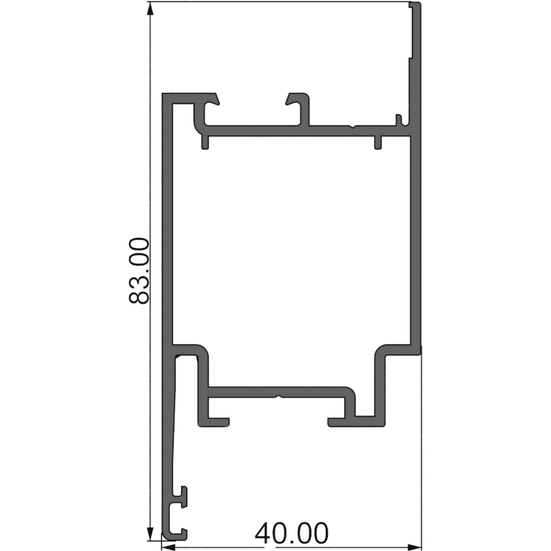 Алюминиевый профиль 390007 | полотно двери внутреннего открывания