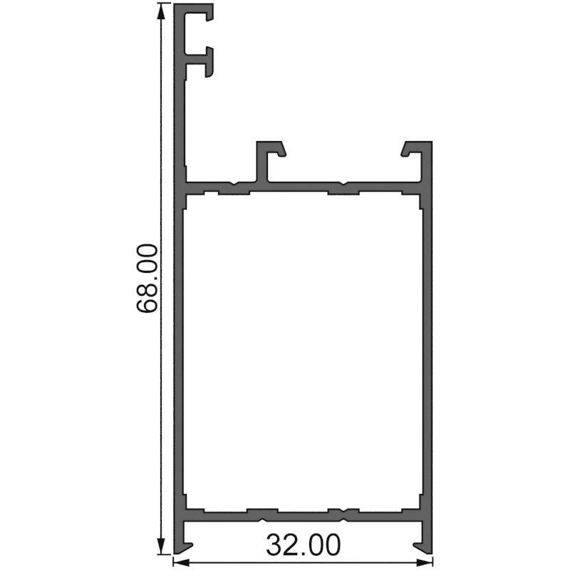 Алюминиевый профиль 390031 |  коробка двери большая