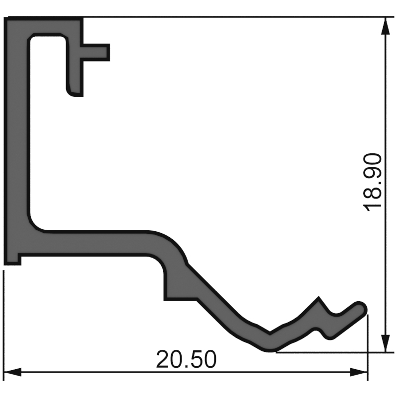 Алюминиевый профиль А05020 |  штапик серии Д40 - под ст-т 24мм