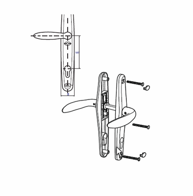 НАЖИМНОЙ ГАРНИТУР STUBLINA 1070.00. (E=92mm, B=25mm)